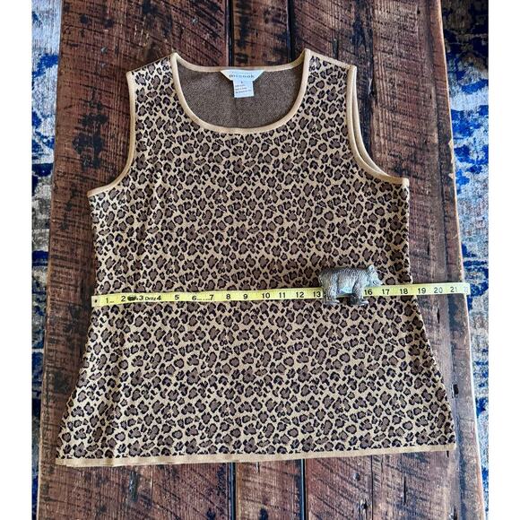 Not For Sale-Exclusively Misook Leopard Cheetah Animal Print Sleeveless Shell - Picture 11 of 14